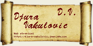 Đura Vakulović vizit kartica